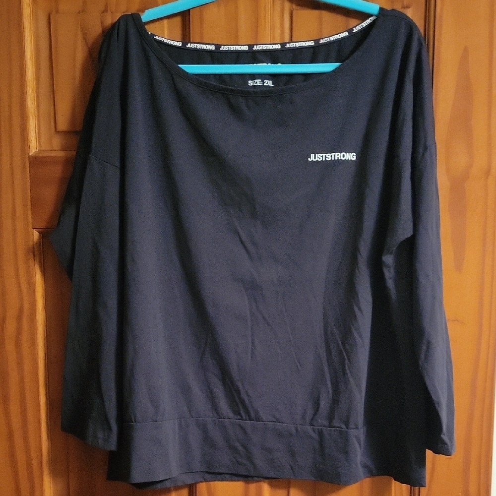 Just Strong Women's Black Long Sleeve Slouch Top